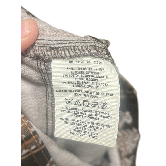 Pilcro & The Letterpress Pants Women’s 28 Multi Serif Printed Corduroy Brown - Picture 4 of 9